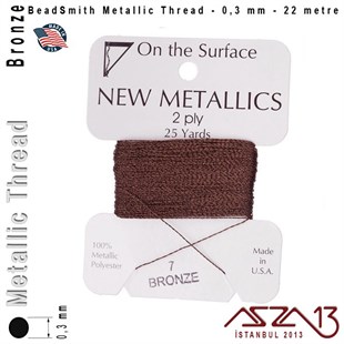 Metalik İp - Bronze - Bronz - 0,30 mm Kalınlıkta İp / 22 metre
