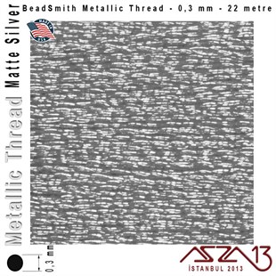 Metalik İp - Matte Silver - Mat Gümüş - 0,30 mm Kalınlıkta İp / 22 metre