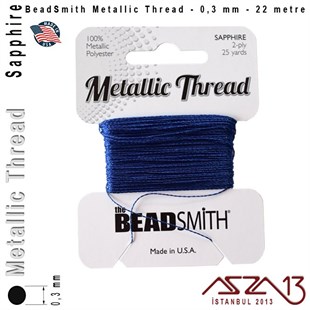 Metalik İp - Sapphire - Safir - 0,30 mm Kalınlıkta İp / 22 metre