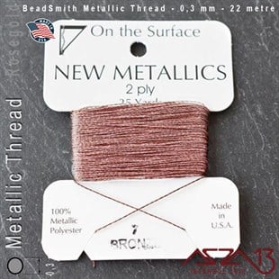 Metalik İp - Rose Gold - Pembe Altın - 0,30 mm Kalınlıkta İp / 22 metre