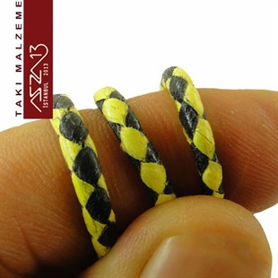 Doğal Pamuk, 2,50 mm Sarı Lacivert Renk Kordon / Paket İçeriği 1 m