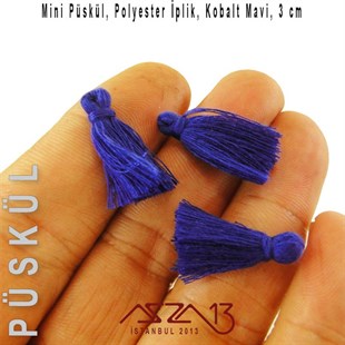 Kobalt Mavi 3 cm Mini Püskül / Paket İçeriği 5 Adet