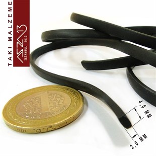 Siyah 2,00x4,00 mm Kauçuk Esnek Kordon / Paket İçeriği 1 m