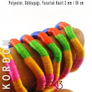 Gökkuşağı Nylon Fiber  Kordon / Paket İçeriği 0,5 m