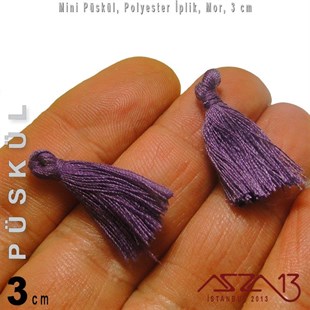 Patlıcan ve Mor - 3 cm Mini Püskül / 5 Adet