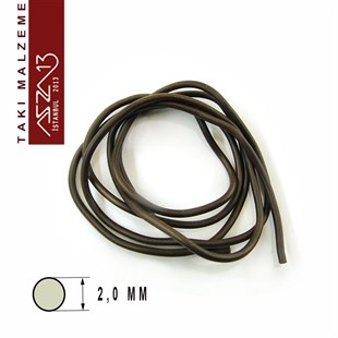 Kahverengi 2,00 mm Kauçuk Esnek Kordon / Paket İçeriği 1 m