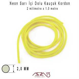 Neon Sarı 2,00 mm Kauçuk Esnek Kordon / Paket İçeriği 1 m