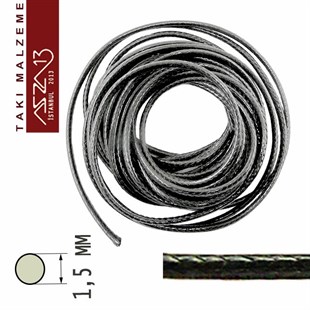 Yapay Deri 1,50 mm Siyah Kordon / Paket İçeriği 3 m