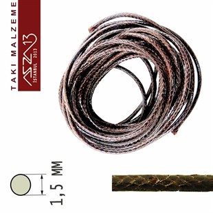Yapay Deri 1,50 mm Kahverengi Kordon / Paket İçeriği 3 m