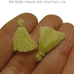 Gülkurusu ve Fıstık Yeşil - 3 cm Mini Püskül / 5 Adet