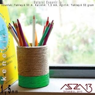 Naturel 1,5 mm Kalınlıkta Kenevir İp / 50 metre