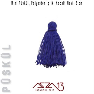 Kobalt Mavi 3 cm Mini Püskül / Paket İçeriği 5 Adet