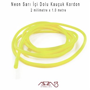 Neon Sarı 2,00 mm Kauçuk Esnek Kordon / Paket İçeriği 1 m