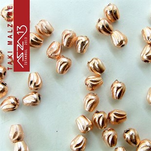 Rose Altın Kaplamalı Delikli Damla Pirinç Boncuk / Paket İçeriği 10 Adet