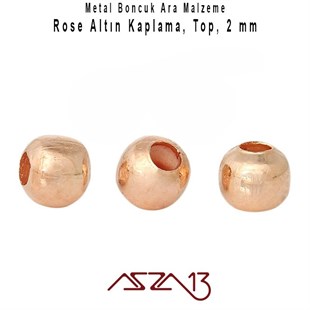 Rose Altın Kaplamalı 2 mm Kum Metal Boncuk / Paket İçeriği 200 Adet