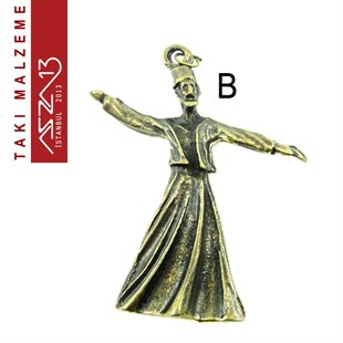 Antik Pirinç Kaplamalı Eyfel Kulesi ve Semazen / Paket İçeriği 1 Adet