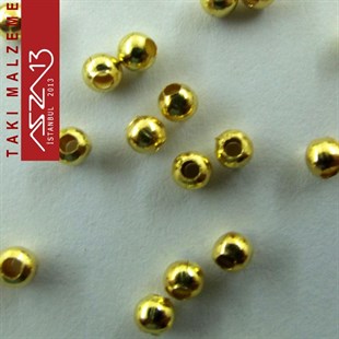 Altın Kaplamalı Delikli Küp 3 mm Demir Kum Boncuk / Paket İçeriği 180 Adet