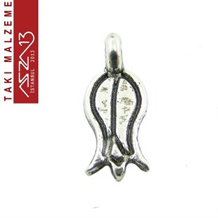 Antik Gümüş Kaplamalı Lale / Paket İçeriği 50 Adet