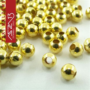 Altın Kaplamalı Delikli Küp 3 mm Demir Kum Boncuk / Paket İçeriği 180 Adet