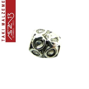Antik Gümüş Kaplamalı Oval Delikli Boncuk / Paket İçeriği 20 Adet
