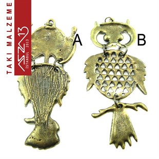 Antik Pirinç Kaplamalı Baykuş / Paket İçeriği 1 Adet