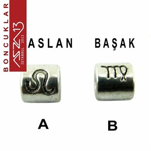Antik Gümüş Kaplamalı Aslan ve Başak Bileklik Boncuk / Paket İçeriği 1 Adet