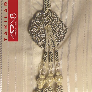 Kazaziye Aşk Düğümü Motifli Oksitli Gümüş Kolye