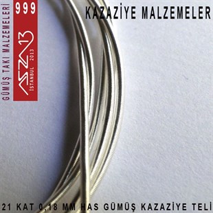 21 Kat (18 Mikron Telden), 140 cm, 1000K Gümüş Kazaziye Teli / Paket İçeriği 1 Adet