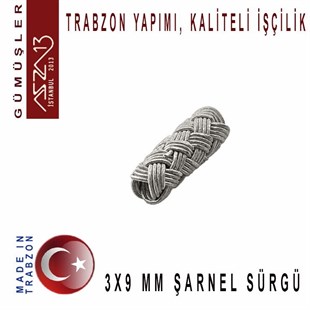 3x9 mm Şarnel 1000K Gümüş Kazaziye Sürgü / Paket İçeriği 1Adet