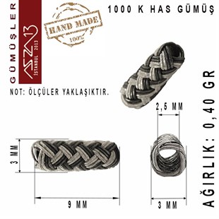 3x9 mm Şarnel 1000K Oksitli Gümüş Kazaziye Sürgü / Paket İçeriği 1Adet