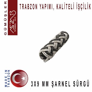 3x9 mm Şarnel 1000K Oksitli Gümüş Kazaziye Sürgü / Paket İçeriği 1Adet