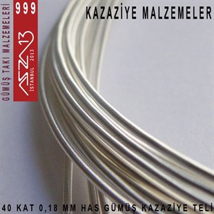 40 Kat (18 Mikron Telden), 140 cm, 1000K Gümüş  Kazaziye Teli / Paket İçeriği 1 Adet