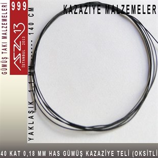 40 Kat (18 Mikron Telden), 140 cm, 1000K Gümüş Oksitli Kazaziye Teli / Paket İçeriği 1 Adet