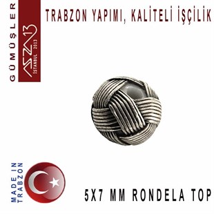 5x7 mm Çaplarında 1000K Eskitilmiş Gümüş Kazaziye Top / Paket İçeriği 1 Adet