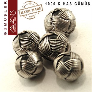 7x9 mm Çaplarında 1000K Eskitilmiş Gümüş Kazaziye Top / Paket İçeriği 1 Adet