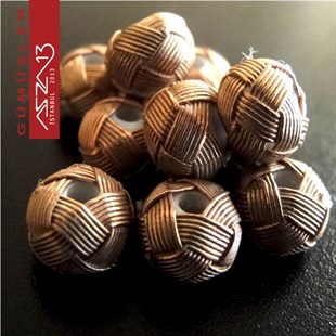 7x9 mm Çaplarında 1000K Gümüş Üzeri Rose Altın Kaplama Kazaziye Top / Paket İçeriği 1 Adet