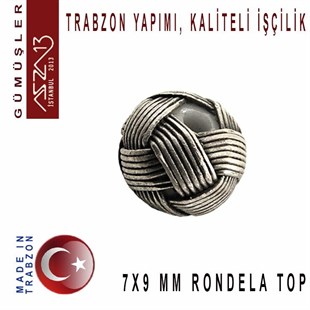 7x9 mm Çaplarında 1000K Eskitilmiş Gümüş Kazaziye Top / Paket İçeriği 1 Adet