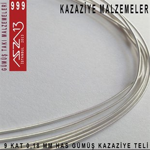 9 Kat (18 Mikron Telden), 140 cm, 1000K Gümüş Kazaziye Teli / Paket İçeriği 1 Adet