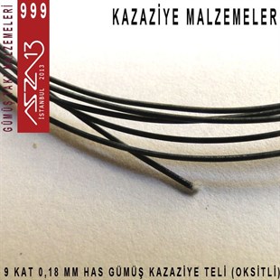 9 Kat (18 Mikron Telden), 140 cm, 1000K Gümüş Oksitli Kazaziye Teli / Paket İçeriği 1 Adet