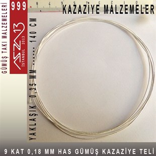 9 Kat (18 Mikron Telden), 140 cm, 1000K Gümüş Kazaziye Teli / Paket İçeriği 1 Adet