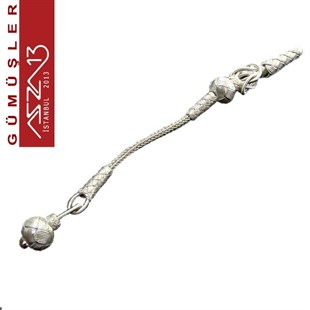 Tek Top Sallantılı 9 cm 1000 K Sade Gümüş Elişi Kazaziye Püskül