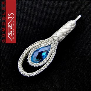 Taşlı 4 cm 1000 K Sade Gümüş Elişi Kazaziye Kolye Ucu