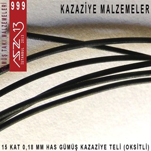 15 Kat (18 Mikron Telden), 140 cm, 1000K Gümüş Oksitli Kazaziye Teli / Paket İçeriği 1 Adet