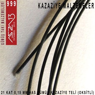 21 Kat (18 Mikron Telden), 140 cm, 1000K Gümüş Oksitli Kazaziye Teli / Paket İçeriği 1 Adet