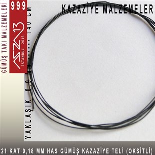 21 Kat (18 Mikron Telden), 140 cm, 1000K Gümüş Oksitli Kazaziye Teli / Paket İçeriği 1 Adet