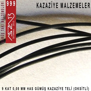 9 Kat (8 Mikron Telden), 140 cm, 1000K Gümüş Oksitli Kazaziye Teli / Paket İçeriği 1 Adet
