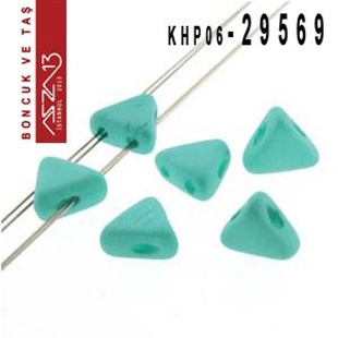 Kheops Par Puca 6 mm Opaque G.Turquoise Silk Matt (İpek Mat Opak Y. Turkuaz) Boncuk (29569) / Paket İçeriği 65 Adet (9 Gr)
