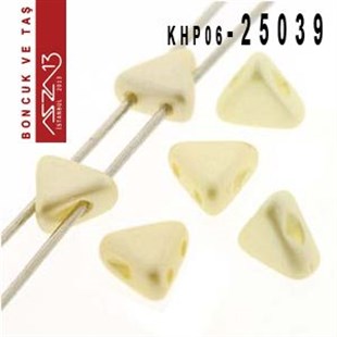 Kheops Par Puca 6 mm Pastel Cream (Pastel Krem) Boncuk (25039) / Paket İçeriği 65 Adet (9 Gr)