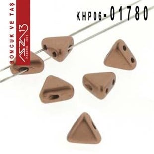 Kheops Par Puca 6 mm Mat Copper Gold (Mat Bakır Altın) Boncuk (01780) / Paket İçeriği 65 Adet (9 Gr)