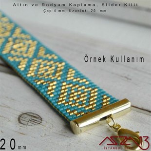 Altın / Gümüş Kaplama, 20 mm Slider Kilit Kapama / Paket İçeriği 2 Adet